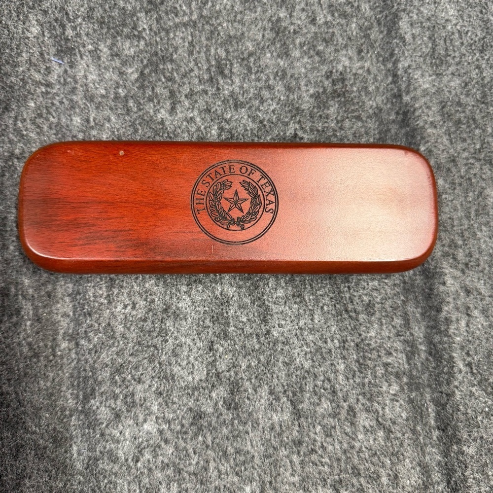 Wooden Texas State Seal Pen & Pencil  Case